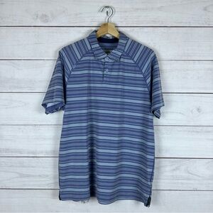 Rhone Delta Stripe Pique Polo Shirt Large